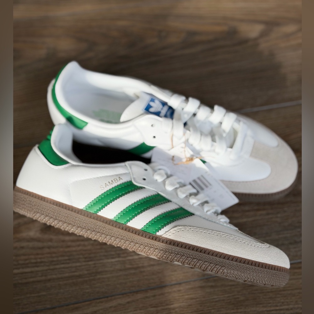 Adidas Samba White with Green Sneakers 7.5 - Picture 7 of 7